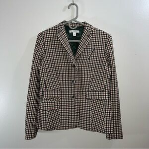 LizClaiborne black/tan/cream Houndstooth Blazer Size 6